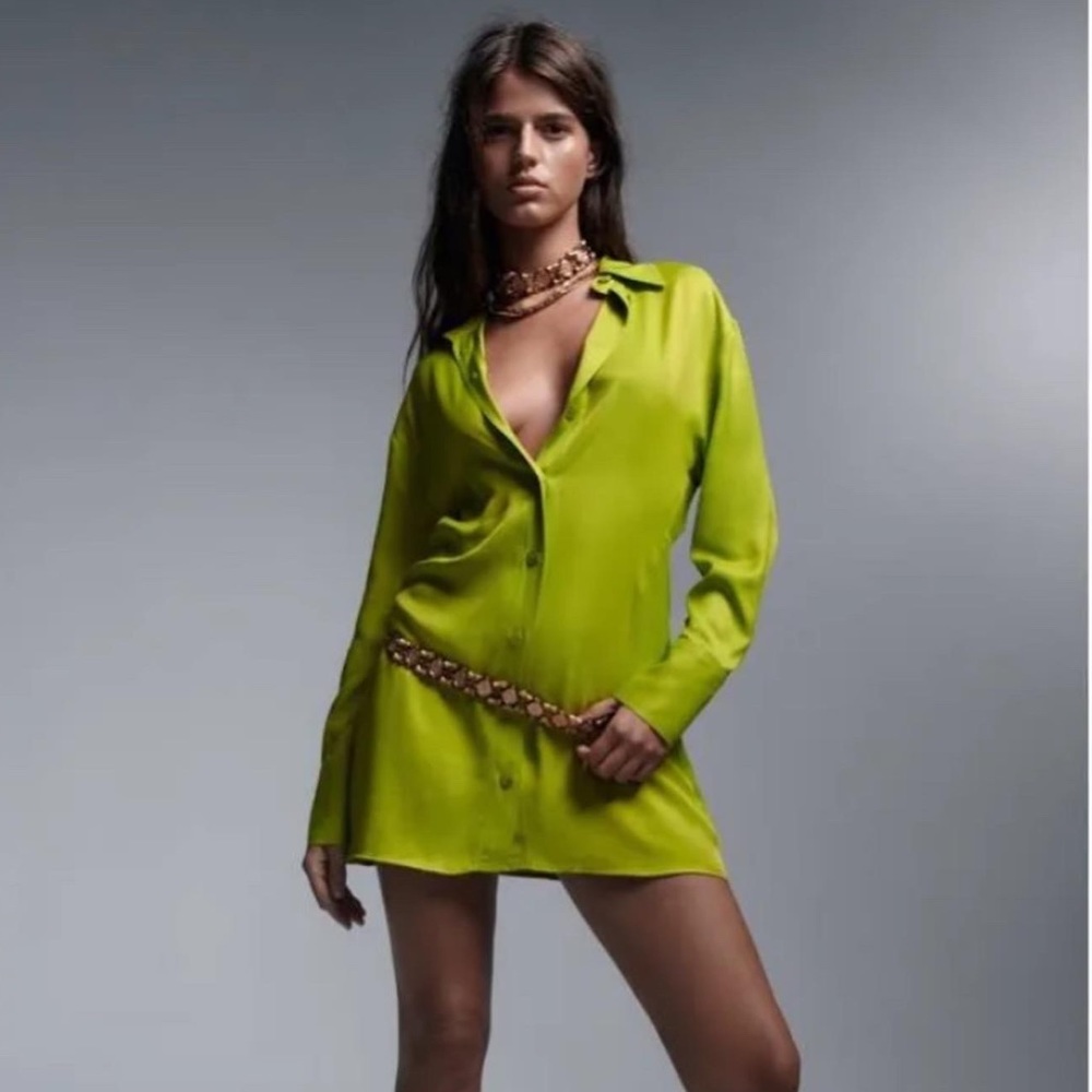 ZARA GREEN SHIRT DRESS